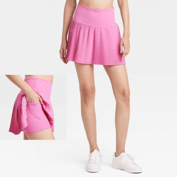 Joy Lab Women's Mini Pleated High-Rise Active Skort Pink Size XS - Picture 1 of 5